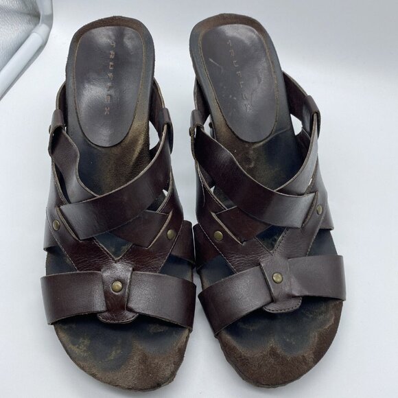 Trueflex Brown Open Toe Sandal Size 8.5 Kohls Box ID 875 - Picture 2 of 11